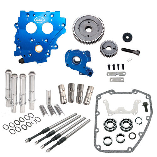 S&S Cycle 99-06 BT Gear Drive Cam Chest Kit w/o Cam, w/ Chrome Pushrod Tubes