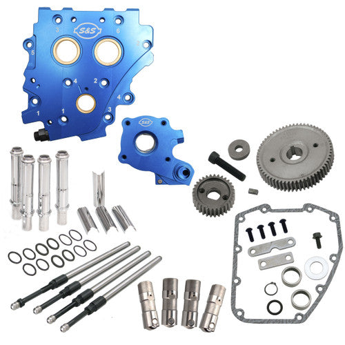 S&S Cycle 2006 Dyna/2007+ BT Gear Drive Cam Chest Kit w/o Cam - Chrome Pushrod Tubes