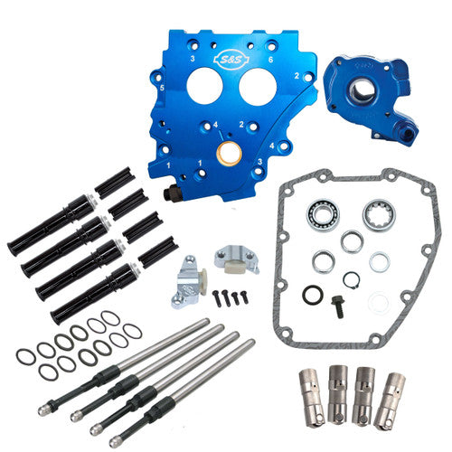 S&S Cycle 99-06 BT Chain Drive Cam Chest Kit w/o Cam - Black Pushrod Tubes & Chain Tensioner