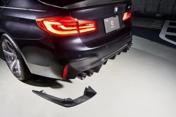 3D Design F90 M5 Carbon Rear Under Splitter Set
