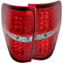 ANZO 2009-2014 Ford F-150 LED Taillights Red/Clear-1