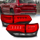 ANZO 2014-2016 Jeep Grand Cherokee LED Taillights Red/Clear-1