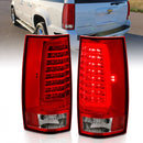 ANZO 2007-2014 Chevy Tahoe LED Taillight Plank Style Chrome With Red/Clear Lens-1