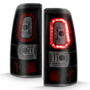 ANZO 1999-2002 Chevy Silverado 1500 LED Taillights Plank Style Black w/Smoke Lens-1