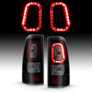 ANZO 2003-2006 Chevy Silverado 1500 LED Taillights Plank Style Black w/Smoke Lens-2