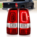 ANZO 2003-2006 Chevy Silverado 1500 LED Taillights Plank Style Chrome With Red/Clear Lens-1