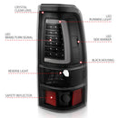 ANZO 1999-2002 Chevy Silverado 1500 LED Taillights Plank Style Black w/Clear Lens-2