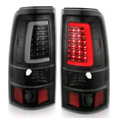 ANZO 1999-2002 Chevy Silverado 1500 LED Taillights Plank Style Black w/Clear Lens-1