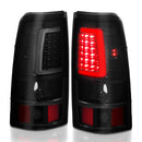 ANZO 1999-2002 Chevy Silverado 1500 LED Taillights Plank Style Black w/Smoke Lens-1