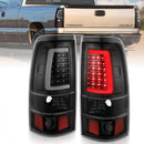 ANZO 2003-2006 Chevy Silverado 1500 LED Taillights Plank Style Black w/Clear Lens-1