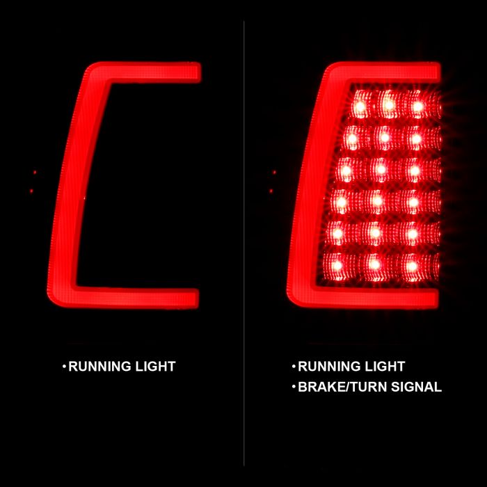ANZO 2003-2006 Chevy Silverado 1500 LED Taillights Plank Style Black w/Clear Lens - 0