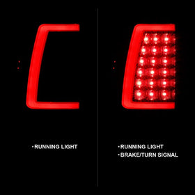 ANZO 2003-2006 Chevy Silverado 1500 LED Taillights Plank Style Black w/Smoke Lens - 0