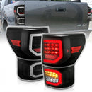 ANZO 2007-2013 Toyota Tundra LED Taillights Plank Style Black w/Clear Lens-1