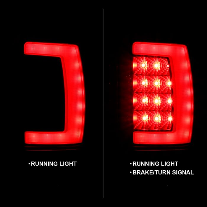 ANZO 1994-2001 Dodge Ram 1500 LED Taillights Plank Style Black w/Smoke Lens - 0
