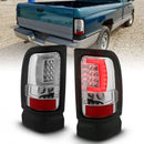 ANZO 1994-2001 Dodge Ram 1500 LED Taillights Plank Style Chrome w/ Clear Lens-1