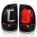 ANZO 1997-2004 Dodge Dakota LED Taillights Black Housing Clear Lens Pair-1