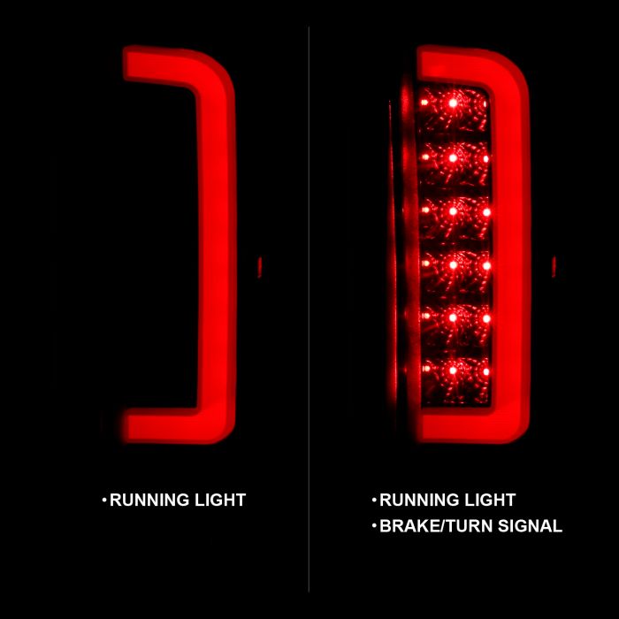 ANZO 1987-1996 Ford F-150 LED Taillights Black Housing Smoke Lens (Pair) - 0