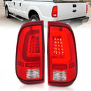 ANZO 2008-2016 Ford F-250 LED Taillights Chrome Housing Red/Clear Lens (Pair)-1