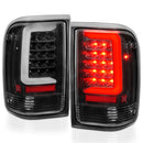 ANZO 1993-1997 Ford  Ranger LED Tail Lights w/ Light Bar Black Housing Clear Lens-1