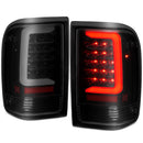 ANZO 1993-1997 Ford  Ranger LED Tail Lights w/ Light Bar Black Housing Smoked Lens-1