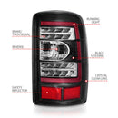 ANZO 2000-2006 Chevrolet Tahoe LED Tail Lights w/ Clear Lens Black Housing-2