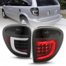 ANZO 2004-2007 Dodge  Grand Caravan LED Tail Lights w/ Light Bar Black Housing Clear Lens-1