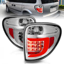 ANZO 2004-2007 Dodge Grand Caravan LED Tail Lights w/ Light Bar Chrome Housing Clear Lens-1