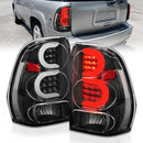 ANZO 2002-2009 Chevrolet Trailblazer LED Tail Lights w/ Light Bar Black Housing Clear Lens-1