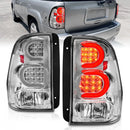 ANZO 2002-2009 Chevrolet Trailblazer LED Tail Lights w/ Light Bar Chrome Housing Clear Lens-1