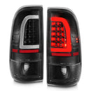 ANZO 1997-2003 Ford F-150 LED Tail Lights w/ Light Bar Black Housing Clear Lens-1