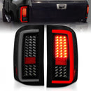 ANZO 2007-2013 Chevrolet Silverado1500/ 2500/ 3500 LED Tail Lights w/ Light Bar Black Housing Smoke-1