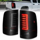 ANZO 2007-2013 GMC Sierra LED Tail Lights w/ Light Bar Black Housing Smoke Lens-1