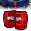 ANZO 2001-2011 Ford  Ranger LED Tail Lights w/ Light Bar Chrome Housing Red/Clear Lens-1