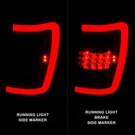 ANZO 1999-2004 Jeep Grand Cherokee LED Tail Lights w/ Light Bar Black Housing Smoke Lens - 0