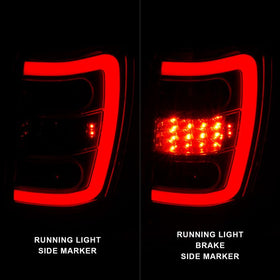 ANZO 1999-2004 Jeep Grand Cherokee LED Tail Lights w/ Light Bar Chrome Housing Red/Clear Lens - 0