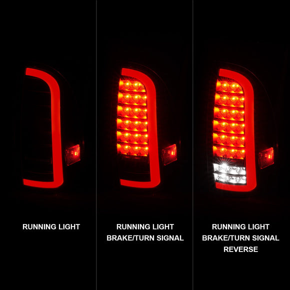 ANZO 05-15 Toyota Tacoma Full LED Tail Lights w/Light Bar Sequential Black Housing Smoke Lens