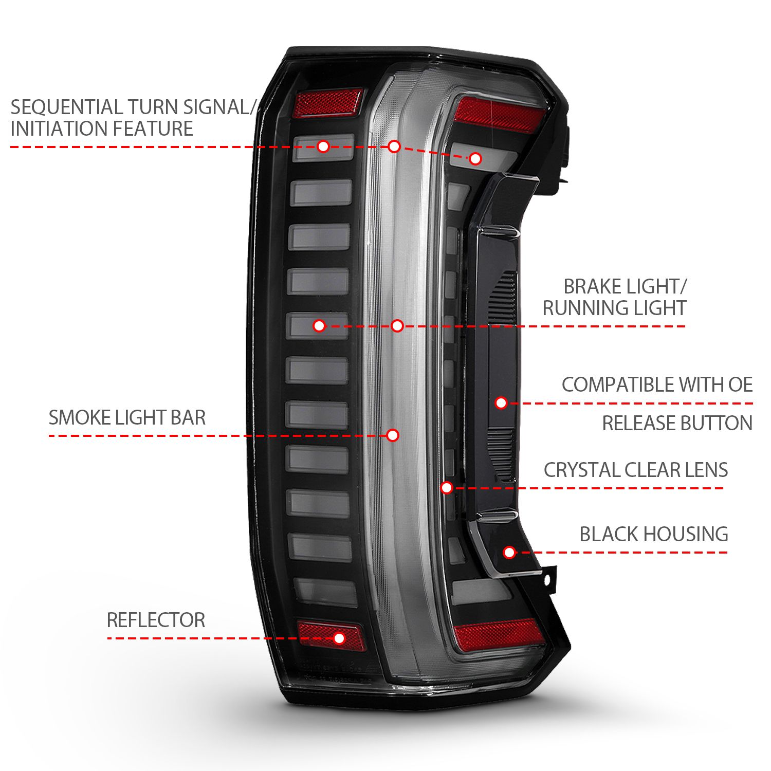 TOYOTA TUNDRA 22-24 FULL LED TAIL LIGHTS BLACK W/ INITIATION & SEQUENTIAL SIGNAL (DOES NOT FIT MODELS WITH FACTORY SEQUENTIAL SIGNAL)