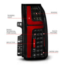 ANZO 15-20 Chevrolet Tahoe Sequential LED Tube Taillights Black-2