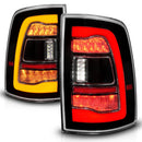 ANZO 09-18 Dodge Ram 1500 Sequential LED Taillights Black w/Switchback Amber Signal-1