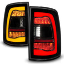 DODGE RAM 1500 09-18 / RAM 2500/3500 10-18 LED TAIL LIGHTS BLACK SMOKE LENS W/ AMBER SEQUENTIAL SIGNAL (FOR ALL MODELS)-1