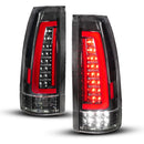 ANZO 88-99 Chevy/GMC C/K1500/2500/3500 Full LED Light Tube Taillights Black Housing Clear Lens-1