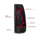 ANZO 88-99 Chevy/GMC C/K1500/2500/3500 Full LED Light Tube Taillights Black Housing Smoke Lens-2