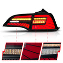 TESLA MODEL 3 17-23/ MODEL Y 20-24 LED TAILLIGHTS BLACK HOUSING SMOKE LENS (W/SEQUENTIAL)(4PCS)-4