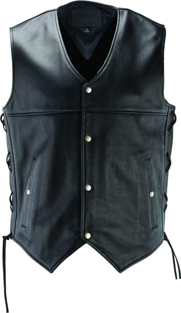 Kuryakyn Leather By River Road Old Skool Leather Vest Black - XL