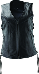Kuryakyn Leather By River Road Sapphire Leather Vest Black Womens - 2XL-1