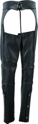 Kuryakyn Leather By River Road Sierra Leather Chaps Black Womens - Medium-1