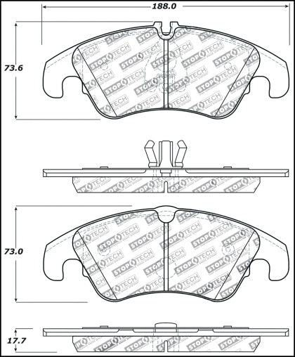 Front | StopTech Performance Brake Pads | B8 Audi A4 | A5 | S5 | S4 | 309.13220