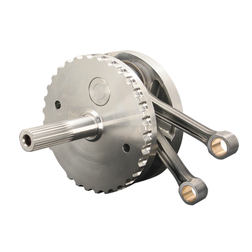 S&S Cycle 2007+ BT 4-3/8in Stroke Flywheel Assembly w/ Sprocket Shaft Bearing Race