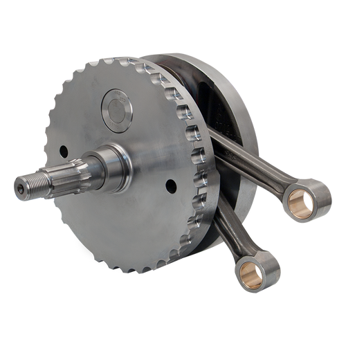 S&S Cycle 00-06 BT 4-3/8in Stroke Flywheel Assembly w/ Sprocket Shaft Bearing Race