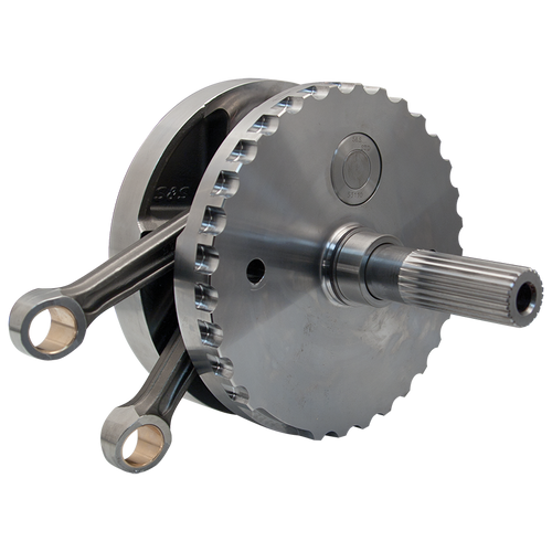 S&S Cycle 2007+ BT B-Style 4-3/8in Stroke Flywheel Assembly w/ Sprocket Shaft - 1035 TPW